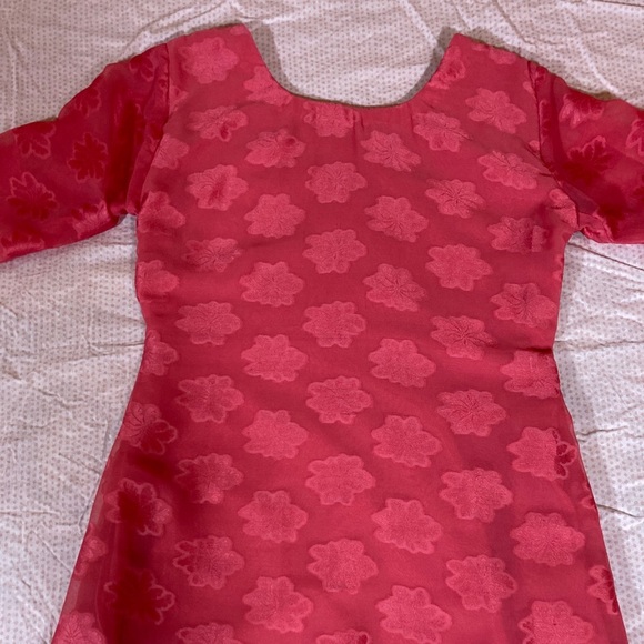 Pink, Black, & Cream Salwar Kameez Straight Suit - Picture 7 of 11